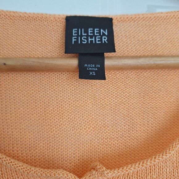 Eileen Fisher orange linen  knit pullover sweater size XS - Picture 2 of 6